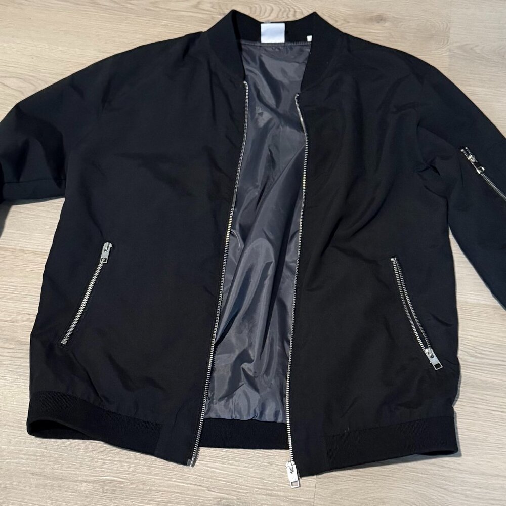Jack and Jones Black Bomber Jacket